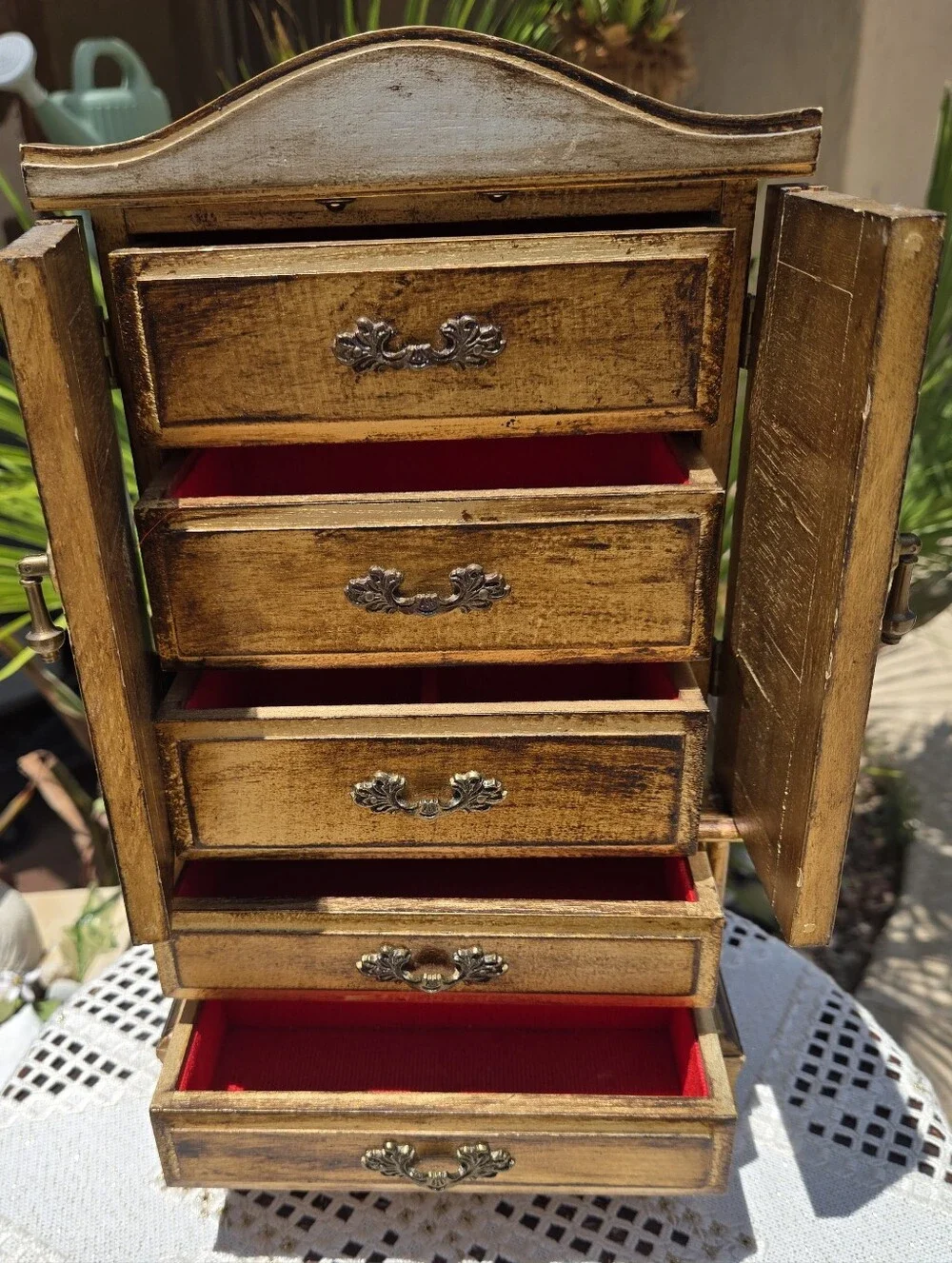 Vintage Florentine Style Jewelry Armoire